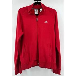 Adidas Men's Full Zip Track Jacket Size M Red Sweatshirt Athleisure Sample